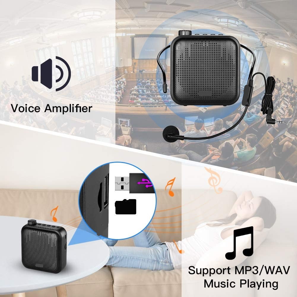 Portable Voice Amplifier Megaphone Mini Speaker with Microphone Rechargeable Ultralight ,True Acoustic Power Amplifier