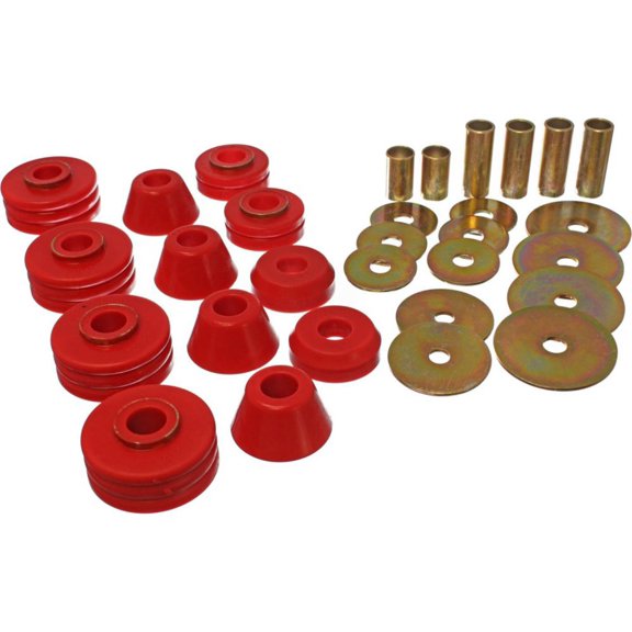 Energy Suspension 73-80 GM 1/2 Ton C-10/C1500 Pick Up 2WD Red Body (Cab) Mount Set Fits select: 1978 CHEVROLET C10, 1977 CHEVROLET BLAZER