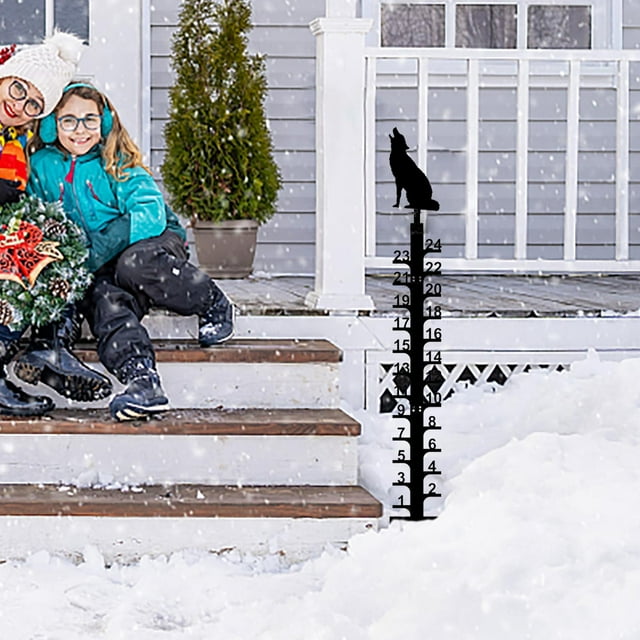 Decoración navideña para exteriores, adornos navideños, regla de nieve - Regla de copo de nieve navideña manual Regla de copo de nieve de metal Tamaño de la regla Pluviómetro navideño Decoración para