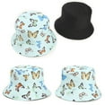 thumbnail image 4 of Xfvqtps Womens Bucket Hat Summer Sun Protection Fashion Butterfly Print UV Protection Sunshade Outdoor Beach Sun Hat Fisherman Cap Light Blue, 4 of 7