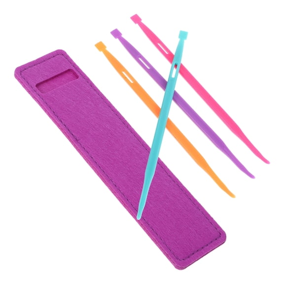 SOPOTUTU 4pcs Purple Thang Sewing Kit Felt Pouch Organizer Multifunctional Accessories for Repairs Travel