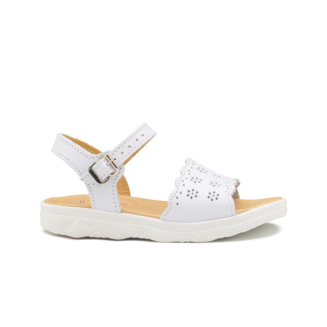 Huarache Pasitos Enanos Para Niña Antiderrapante Casual Piel blanco 18