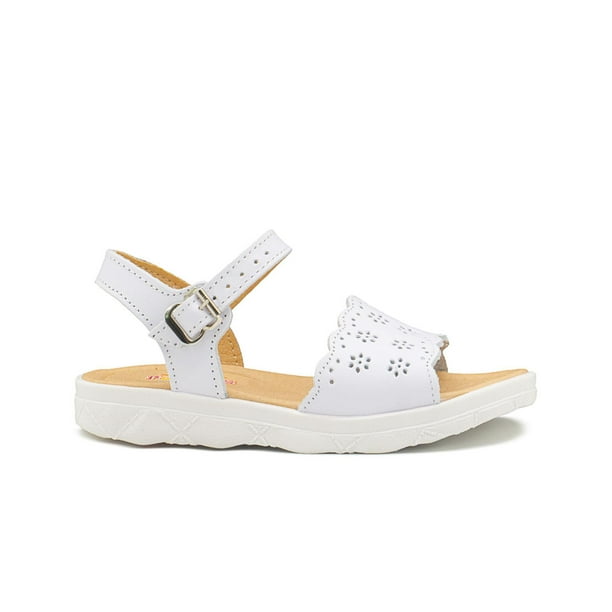 Huarache Pasitos Enanos Para Niña Antiderrapante Casual Piel blanco 18
