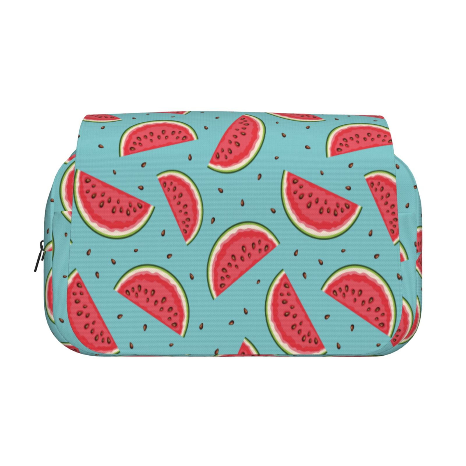 Rateoe Watermelon Pattern Double Clamshell Pen Case, Storage Organizer with Two Zipper Compartments– Holds Up to 50 Pencils & Pens