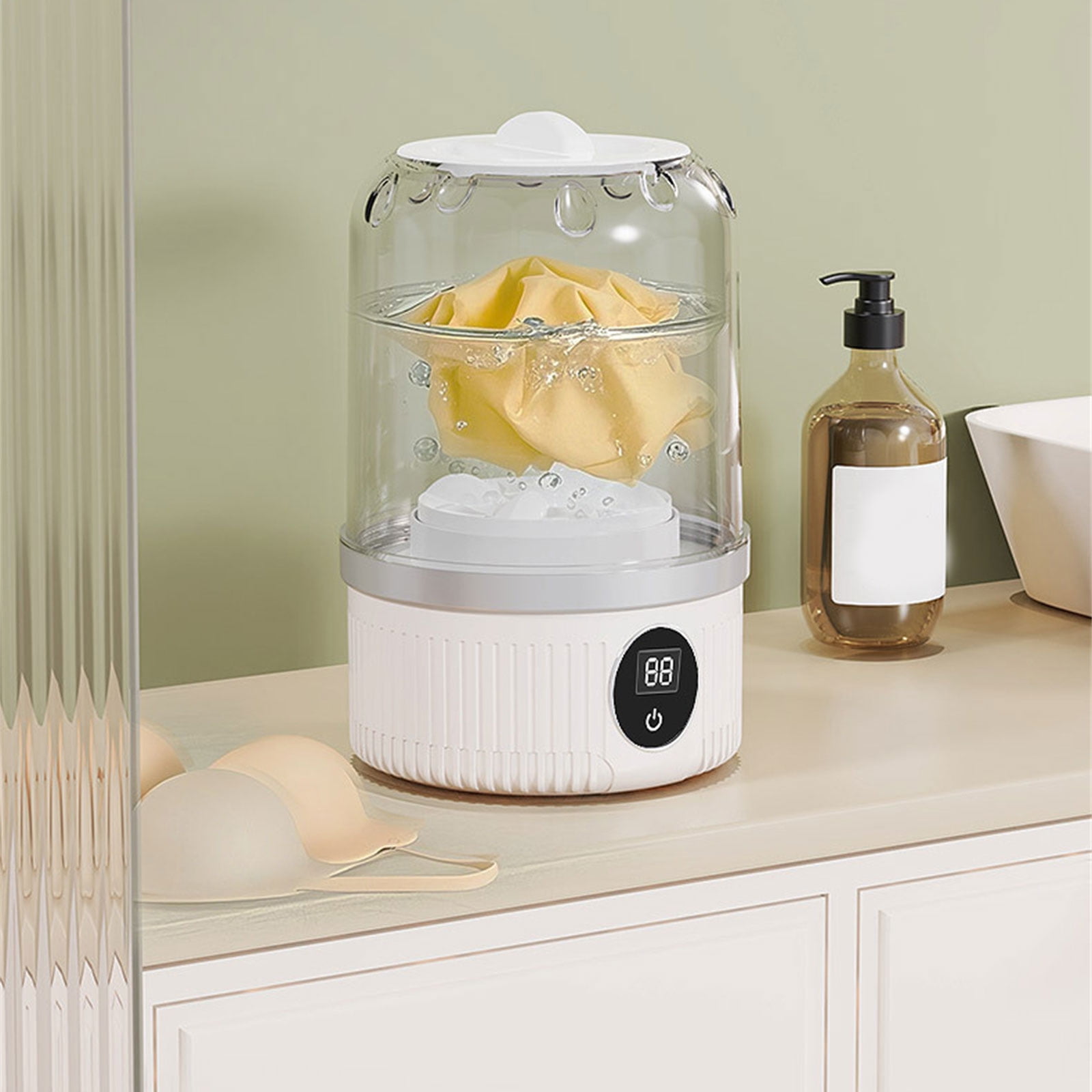 3000mAh Rechargeable Portable Miniature Washing Machine For Underwear Socks Wireless Washer Home Laundry Solution