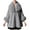 Gray, variant on Women's Faux Fur Collar Poncho Coat, Wool-Blend Oversized Cape, Warm Thickened Mid-Length Loose Cardigan for Winter, Plus Size & Daily Wear Black Free Size