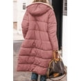 thumbnail image 3 of Womens Long Puffer Coat Reversible Fleece Jacket Shearling Sherpa Parka Jackets Loose Winter Coats for Women with Hood, 3 of 7