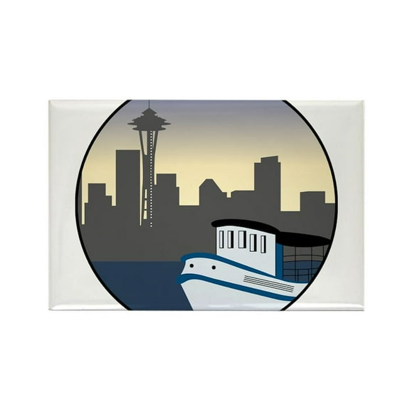 CafePress - Seattle Ferry Boat - Rectangle Magnet, 2"x3" Refrigerator Magnet