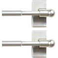 thumbnail image 1 of TRAHOO-Magnetic Curtain Rods Adjustable Lenght from 16-28 Inch with Petite Ball Ends for Small Windows, 1/2" Diameter, Nickel, 2 Packs, 1 of 4