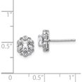 thumbnail image 4 of Sterling Silver Rhodium-Plated White Topaz & Diam. Earrings (9 X 7) Made In India qbe22apr, 4 of 5