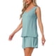 thumbnail image 4 of Conjunto de lounge para mujer INSPIRE CHIC, set de pijama de algodón sin mangas, top de tanque y pantalones cortos, pijama suave, talla M azul, 4 of 6