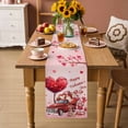 thumbnail image 2 of Pink Valentine's Day Table Runner 70 Inches Long Farmhouse Dress Scarves, Love Heart Truck Roses Gnomes Dining Tablerunner for Coffee Table/Kitchen Island/Party Décor, 13" x 70", 2 of 8