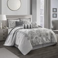 thumbnail image 6 of Lanco Fabric Textured Comforter Sets, California King, Gray, 7-Pieces, 6 of 7