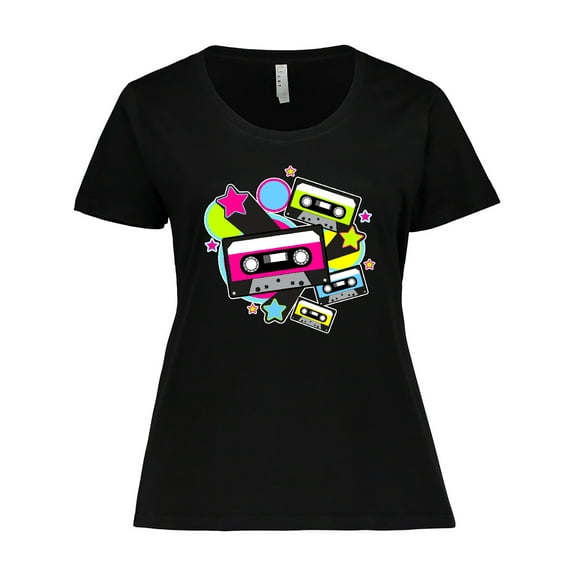 Inktastic The 80s Cassette Tapes Women's Plus Size T-Shirt