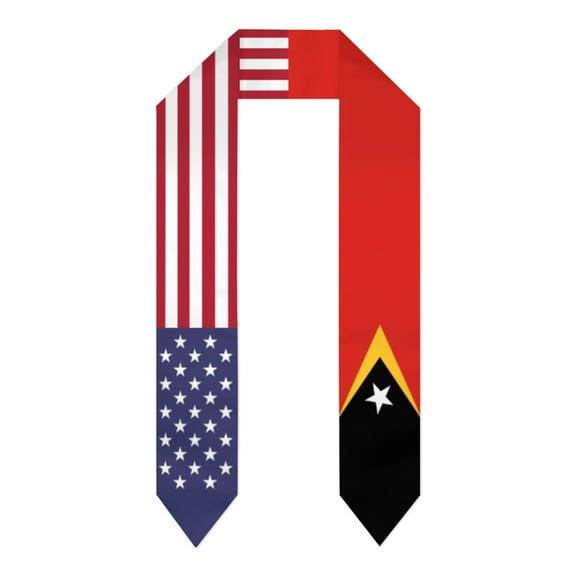 East Timor & USA United States Flag Shawl Sash Stole Graduation Shawls Wraps Scraf For International Study