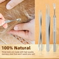 thumbnail image 3 of JANGSLNG 3Pcs/Set Tick Removal Tool Stainless Steel Pets Easy Durable Effective Tick Remover for Dogs Cats Humans, 3 of 7