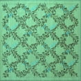 thumbnail image 1 of Ahgly Company Indoor Square Persian Turquoise Blue Traditional Area Rugs, 5' Square, 1 of 4