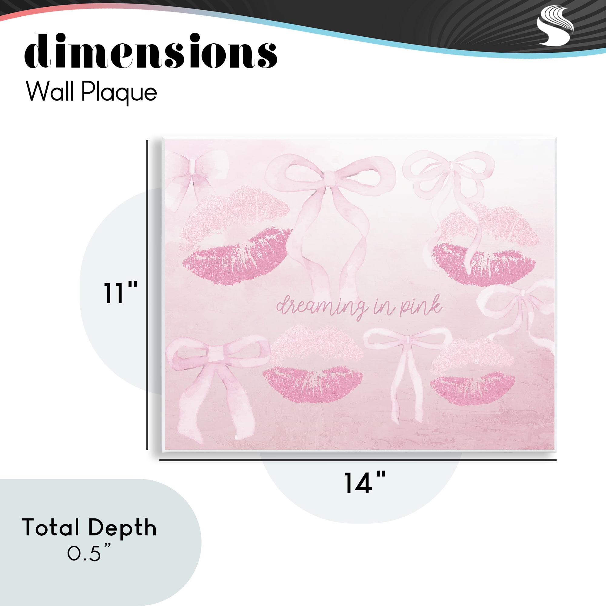 Dreaming In Pink Wall Plaque Art, design by Kim Allen