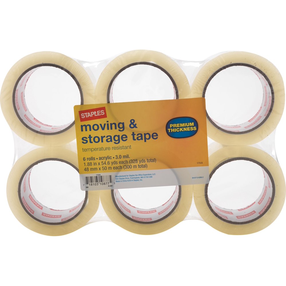 Staples Moving and Storage Packing Tape, 1.88 x STA36