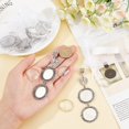 thumbnail image 3 of 6Pcs 2 Style 112mm 116mm Bouquet Photo Charm Memorial Bride Angel Pendant Oval Flat Round Bridal Charms with Ribbon and Gift Bags for Wedding Bridal Shower Party Decor Antique Silver, 3 of 6