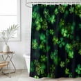 thumbnail image 4 of St. Patrick's Day Bathroom Shower Curtains with 12 Hooks Polyester Waterproof Shower Curtain for Stalls and Bathtubs Vintage Rustic Spring Green Lucky Leaves Decorative Bathroom Curtain 72x72 Inches, 4 of 8