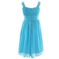 thumbnail image 2 of inhzoy Kids Girls Wide Straps Pleated Ruched Chiffon Flower Girl Dress, 2 of 7