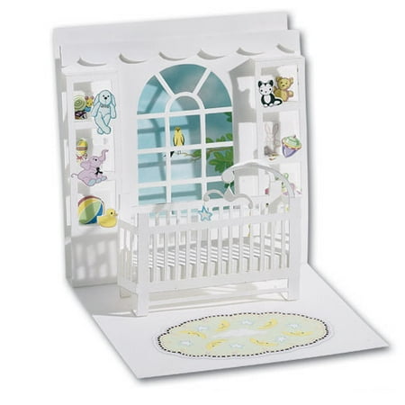 Up With Paper Baby Crib Pop-Up Greeting Card