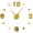 Gold,27inch, variant on Large Frameless DIY Wall Clock Mute Mirror Number Stickers Modern Giant Wall Clock Non Ticking for Living Room Bedroom Kitchen(Black,37inch)