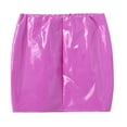 thumbnail image 6 of Alvivi Women's Glossy PVC Leather Mini Skirt Solid Color Bodycon Short Pencil Skirts Dark Pink M, 6 of 7