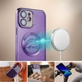thumbnail image 4 of Compatible with iPhone 11 Magnetic Glitter Case-6.1 Inch, Luxury Love Heart Pattern Plating Clear Case, Compatible with MagSafe for Women Girls Shockproof Back Cover-Purple, 4 of 14
