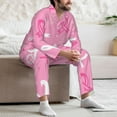 thumbnail image 7 of Honeii Breast Cancer Awareness (3) Pattern Mens Pajamas Set,2pcs Men's Lounge Long Sleeve Sleep Shirt and Pajama Bottoms Sleepwear Set,Mens Pjs Sets-Large, 7 of 7
