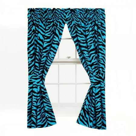 Karin Maki Zebra - Karin Maki Zebra Rod Pocket Curtains, Blue