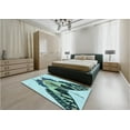 thumbnail image 4 of Ahgly Company Indoor Round Patterned Blue Lagoon Blue Area Rugs, 6' Round, 4 of 6