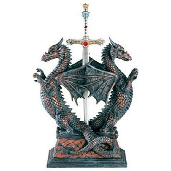 YTC Dbl Dragon Letter Opener - Collectible Figurine Office Decoration