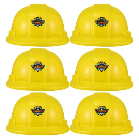 

NUOLUX 6Pcs Construction Party Hats Kids Plastic Hats Construction Party Supplies