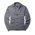 thumbnail image 5 of Matchstick Men's V-Neck Shawl Collar Button-up Cardigan Cotton Knitted Sweater with Pockets, 5 of 9