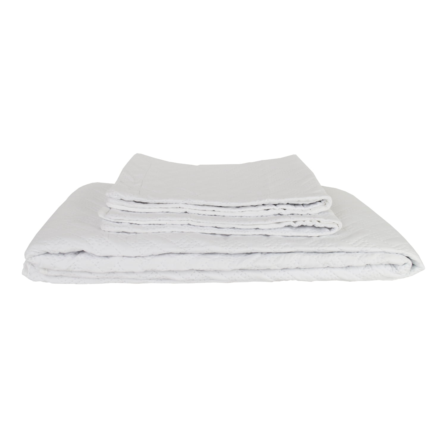 Reversible Quilt Bedspreads Coverlets Quilts Ultra Soft Lightweight Bedding Set, White, 3 Piece Queen