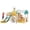 Green & Yellow, variant on Playground Playsets Outdoor Playhouse 10 IN 1 Toddler Slide with Rock Climber with basketball, hoop, storage, playroom Upgraded