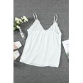 thumbnail image 4 of ABPHQTO Camiseta sin mangas blanca con tirantes finos ajustables con volantes y cuello en V para mujer, 4 of 5