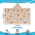 thumbnail image 2 of Pioneer Flower Floral Print Pattern Hooded Bath Towel，50"x30" for Ages 3 To 12 Kids, Quick Dry Lightweight Soft Microfiber Hood Beach Towel Cover Up for Kids, 2 of 7