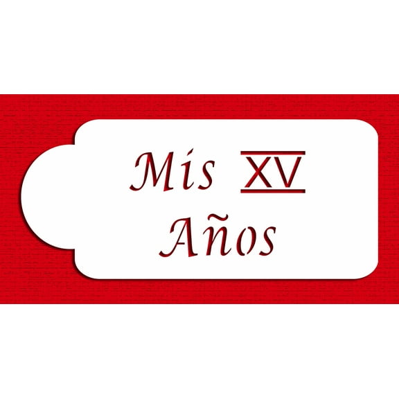 Designer Stencils Mis XV Anos Cake Stencil, Beige/semi-transparent