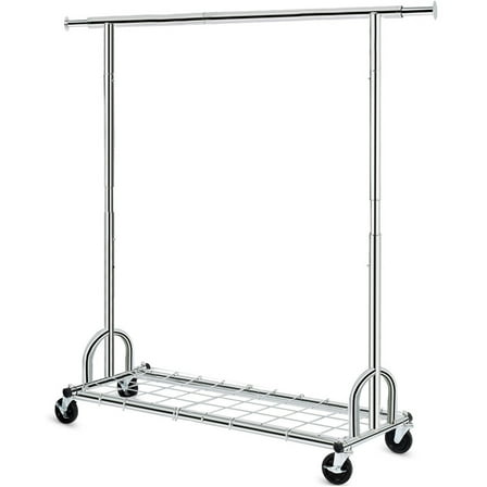 LKUPM 450 lbs Heavy Duty Rolling Collapsible Clothing Garment Rack Shelves