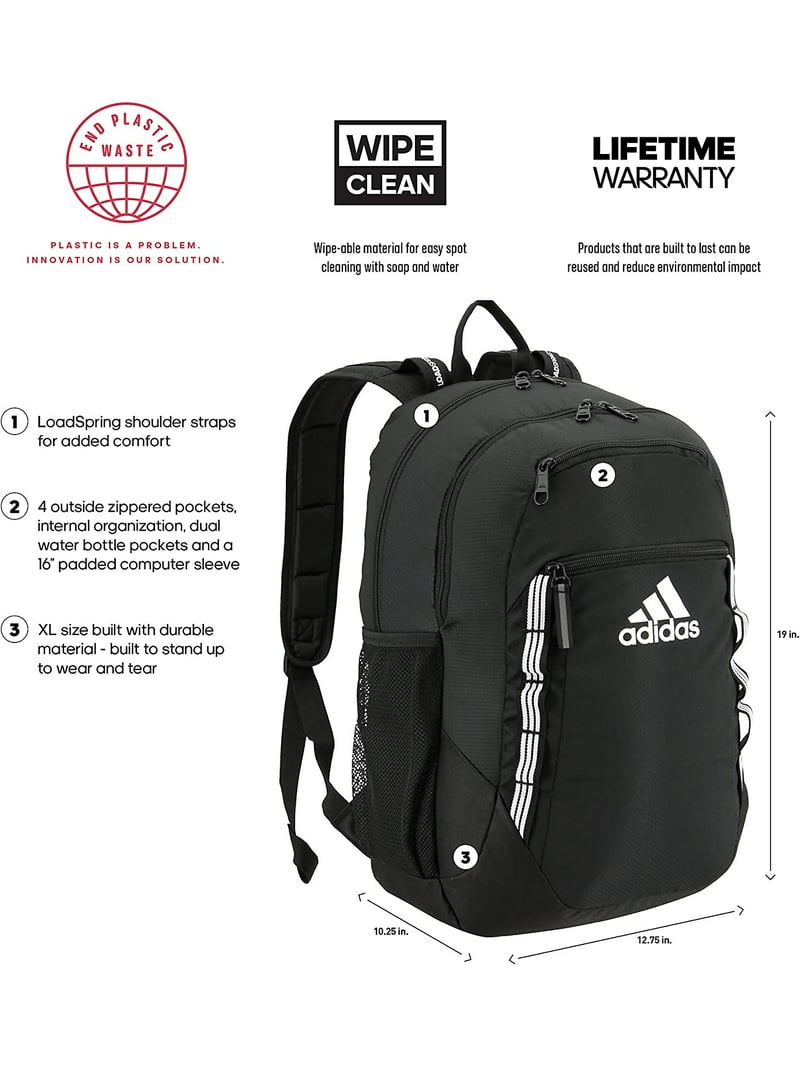 (取寄) アディダス エクセル 6 バックパック adidas adidas Excel 6 Backpack Black/White 3-Stripes Webbing adidas Excel 6 Backpack, Black/White 3 Stripe Webbing, One Size