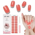 thumbnail image 5 of Foyute Semi Cured Gel Nail Strips, 20 Pcs Soft Self-Adhesive Gel Nail Polish Wraps Sticker for Salon-Quality Manicure Set,Long Lasting,Easy to Apply & Remove, Nail File & Wooden Stick (Orange), 5 of 8