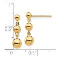 thumbnail image 2 of FJC Finejewelers 14 kt Yellow Gold Dangle Graduated 3 Ball Post Earrings 18 x 5 mm, 2 of 6