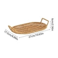 thumbnail image 4 of Boovnll Serving Tray, Woven Storage Tray with Handles Rattan Look, Decorative Wicker Basket Tray for Fruit Bread Table Counter Home Kitchen,11x7in, 4 of 7