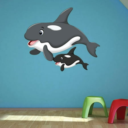 Orca Mama And Baby Wall Decal By Style Apply Wall Sticker