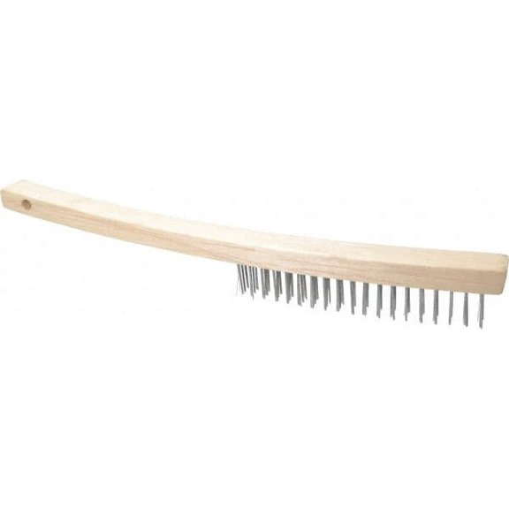 Value Collection - 3 Rows x 19 Columns Bent Handle Scratch Brush - 6" Brush Width, 14" OAL, 1-1/8" Trim Length (12 Pack)