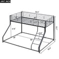thumbnail image 3 of Triple Tree Teen Metal Twin XL-over-Queen Bunk Beds Black, 3 of 8