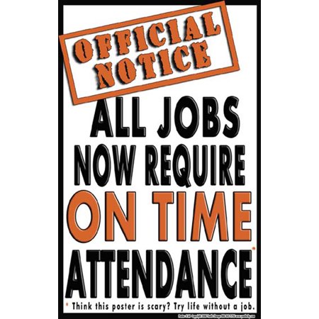 #144 Attendance, Punctuality Classroom Poster for Middle and High School